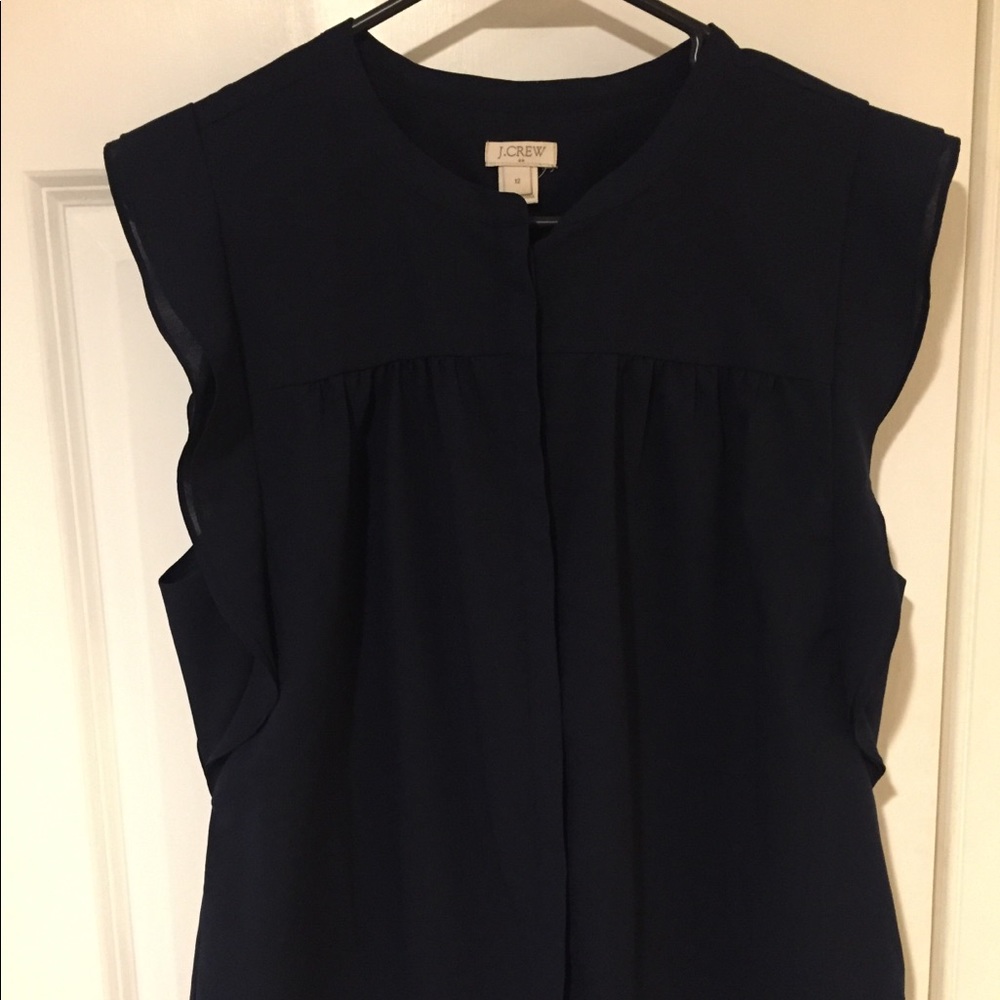JCrew Navy Button Up Blouse